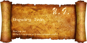 Ungváry Iván névjegykártya