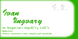ivan ungvary business card